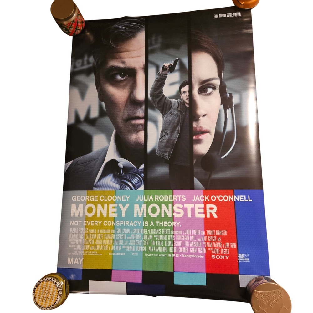 Money Monster 2016 Promo Movie Poster 27x40‎ George Clooney Julia Roberts